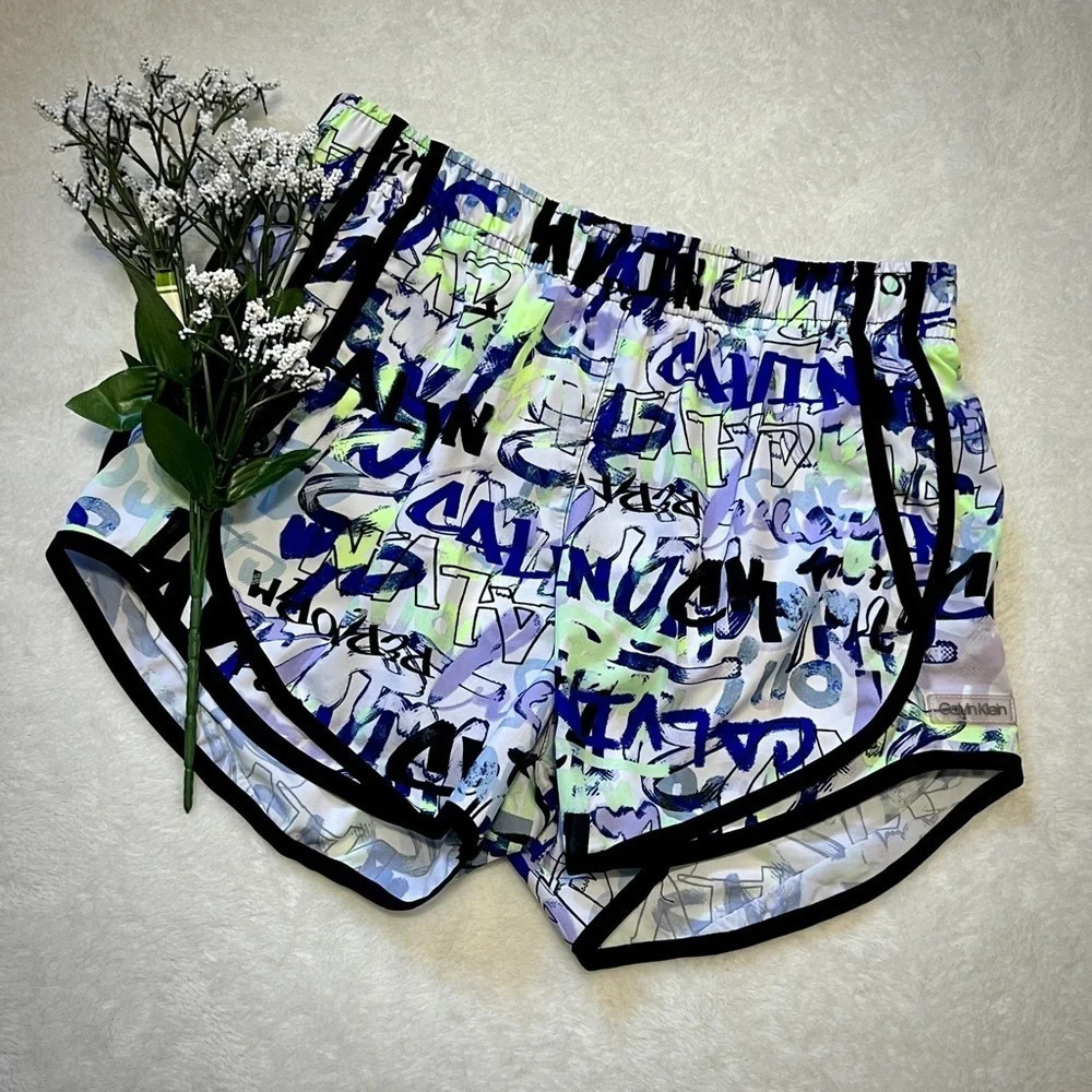 Calvin Klein Performance Graffiti Logo Athletic Shorts - XS